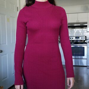 & Other Stories ribbed burgundy dress M